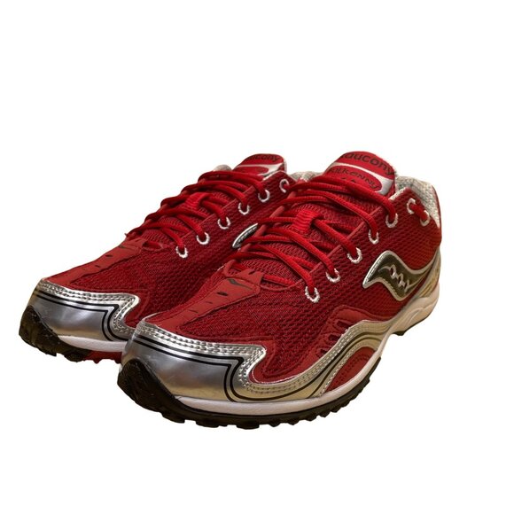 Saucony Women’s Red & Silver Kilkenny XC2 Flat Lightweight Running Shoes Size 8 - Picture 3 of 9